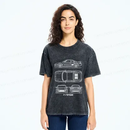 Tokyo-Tiger Japanese Classic Cars Washed T-Shirt