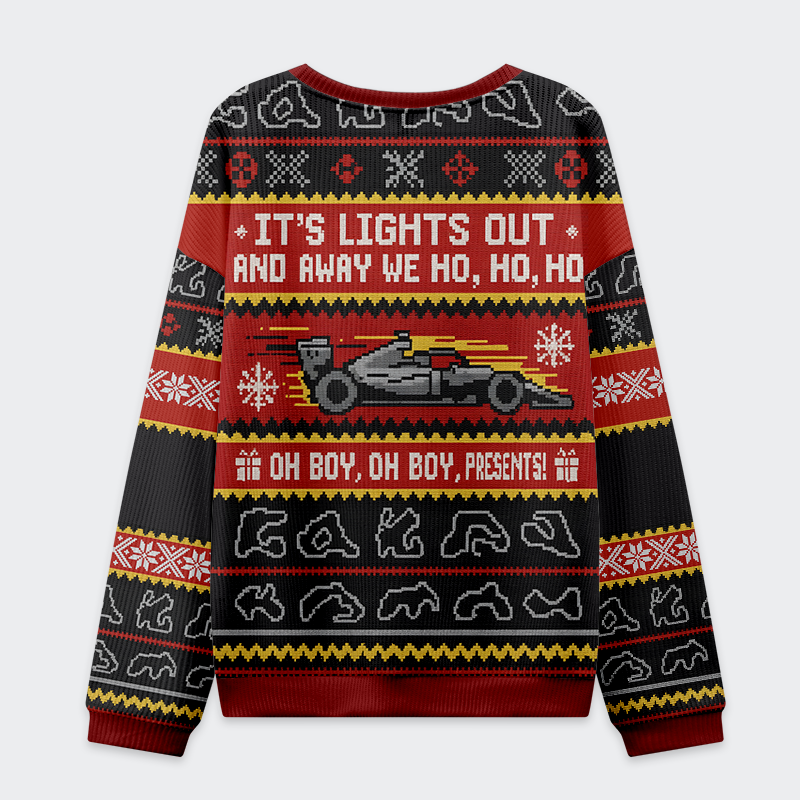 Tokyo-Tiger Festive Lights Out Racing Christmas Ugly Sweatshirt