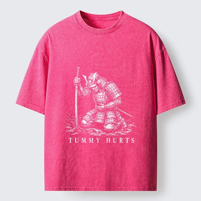 Tokyo‑Tiger Funny Tummy Hurts Washed T‑Shirt