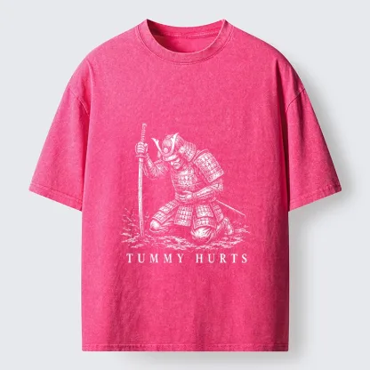 Tokyo‑Tiger Funny Tummy Hurts Washed T‑Shirt