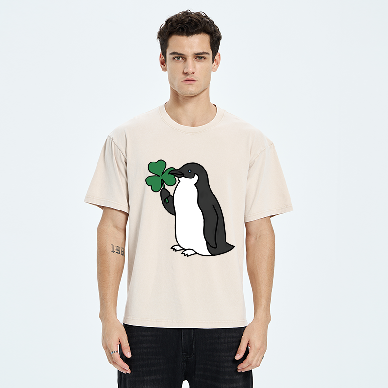 Tokyo-Tiger Penguins And Clover Washed T-Shirt