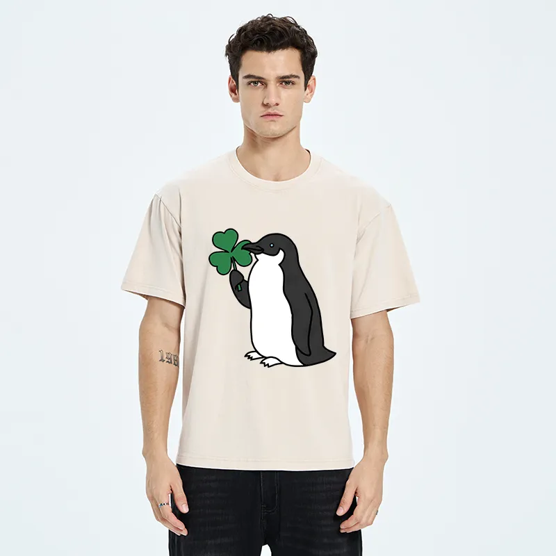 Tokyo-Tiger Penguins And Clover Washed T-Shirt