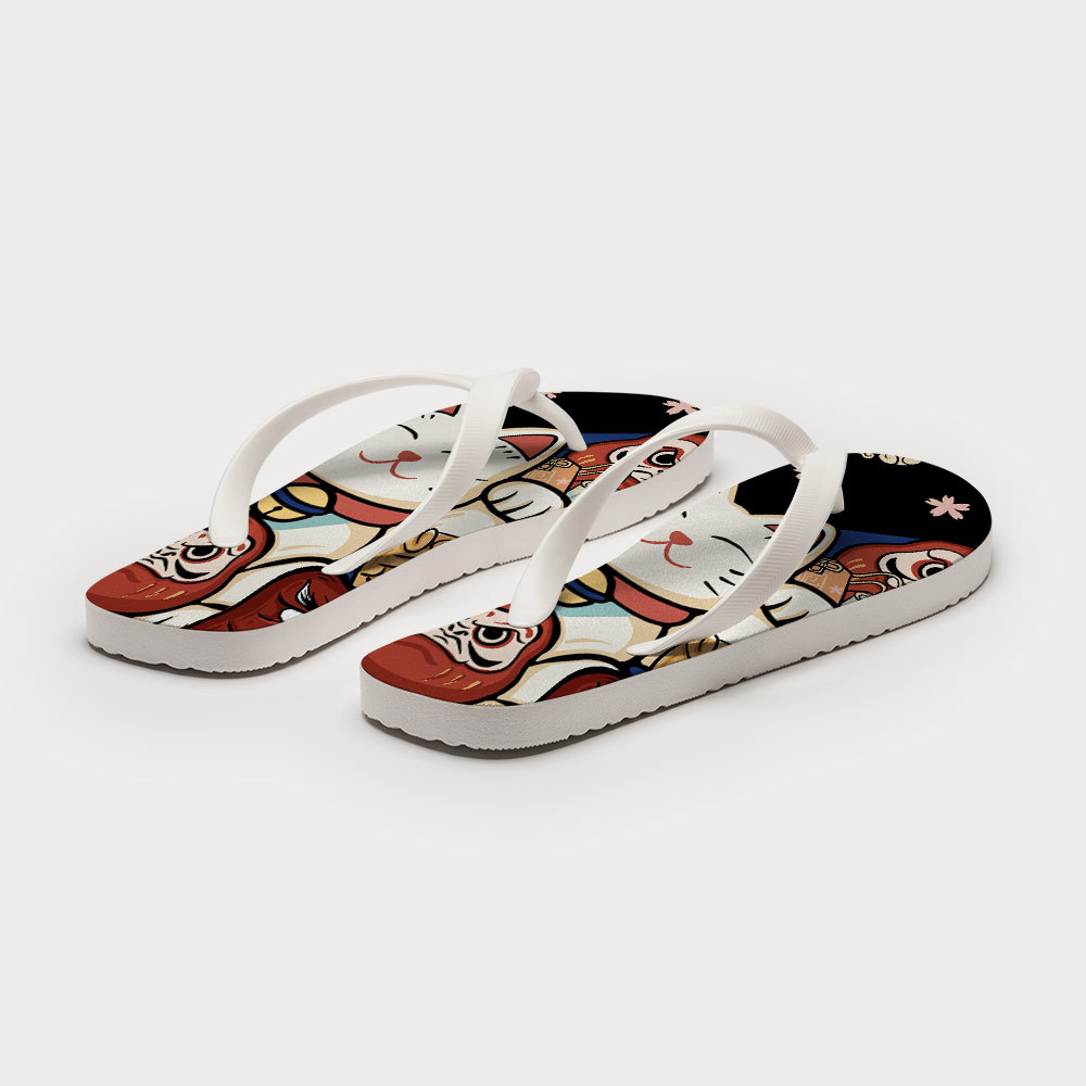 Tokyo-Tiger Traditional Japanese Elements Flip Flops