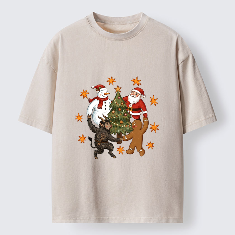 Tokyo-Tiger Christmas Party Crew Washed T-Shirt