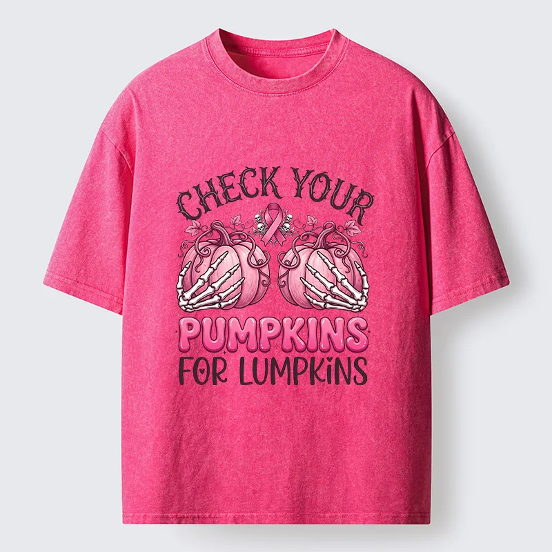 Tokyo-Tiger Halloween Pumpkin Breast Cancer Awareness Washed T-Shirt