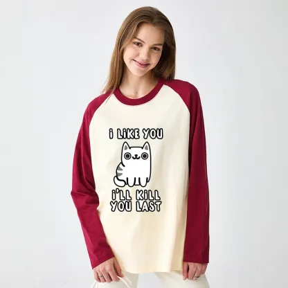 Tokyo-Tiger Cats And Humans Have A Love-hate Relationship Raglan Long Sleeve T-shirt