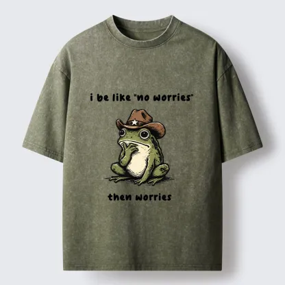 Tokyo-Tiger Western Frog Anxious Vibe Washed T-Shirt