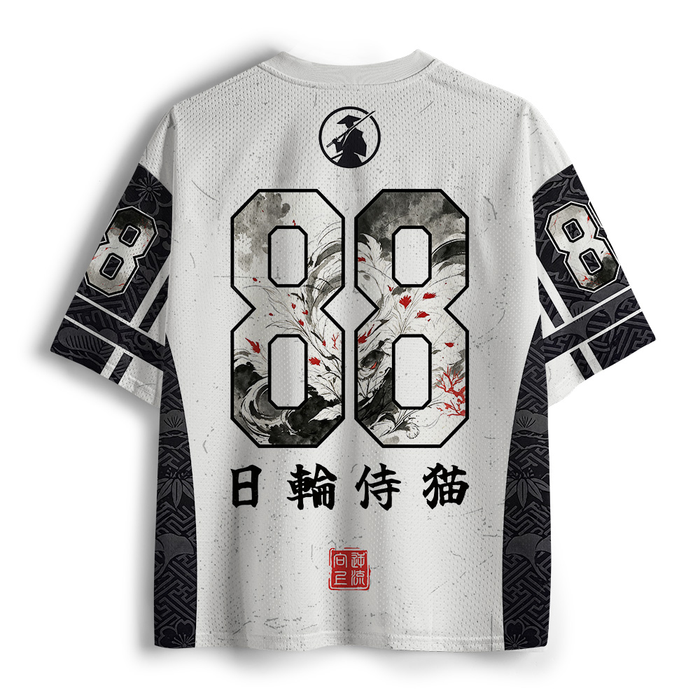 Tokyo-Tiger Japanese Sun Samurai Cat Mesh Jersey