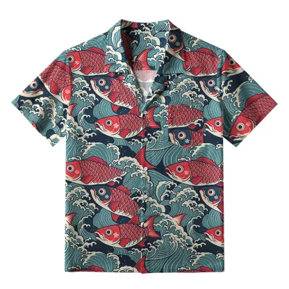 Tokyo-Tiger Koi Wave Aloha Hawaiian Shirt