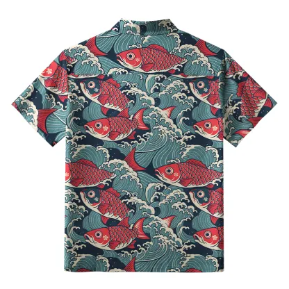 Tokyo-Tiger Koi Wave Aloha Hawaiian Shirt