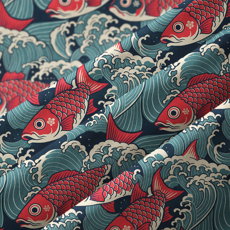 Tokyo-Tiger Koi Wave Aloha Hawaiian Shirt