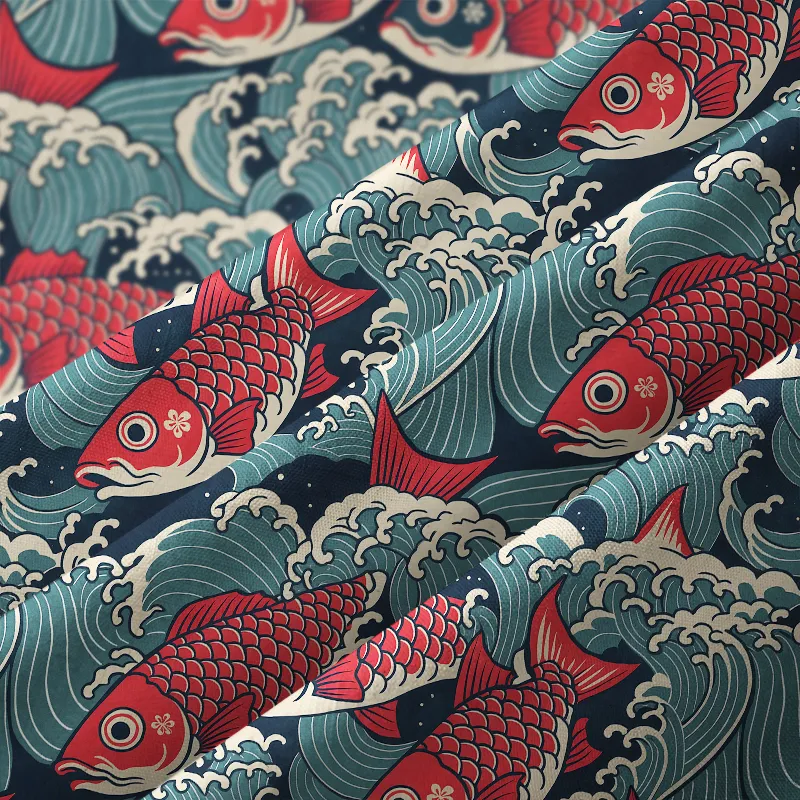 Tokyo-Tiger Koi Wave Aloha Hawaiian Shirt