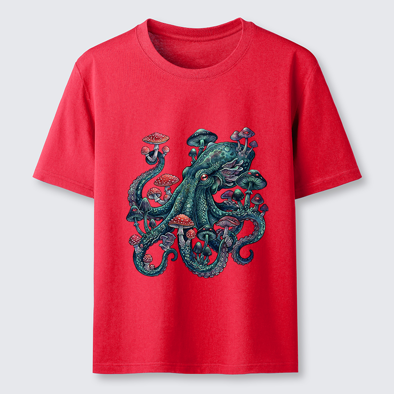 Tokyo-Tiger Octopus Covered In Mushrooms Classic T-Shirt