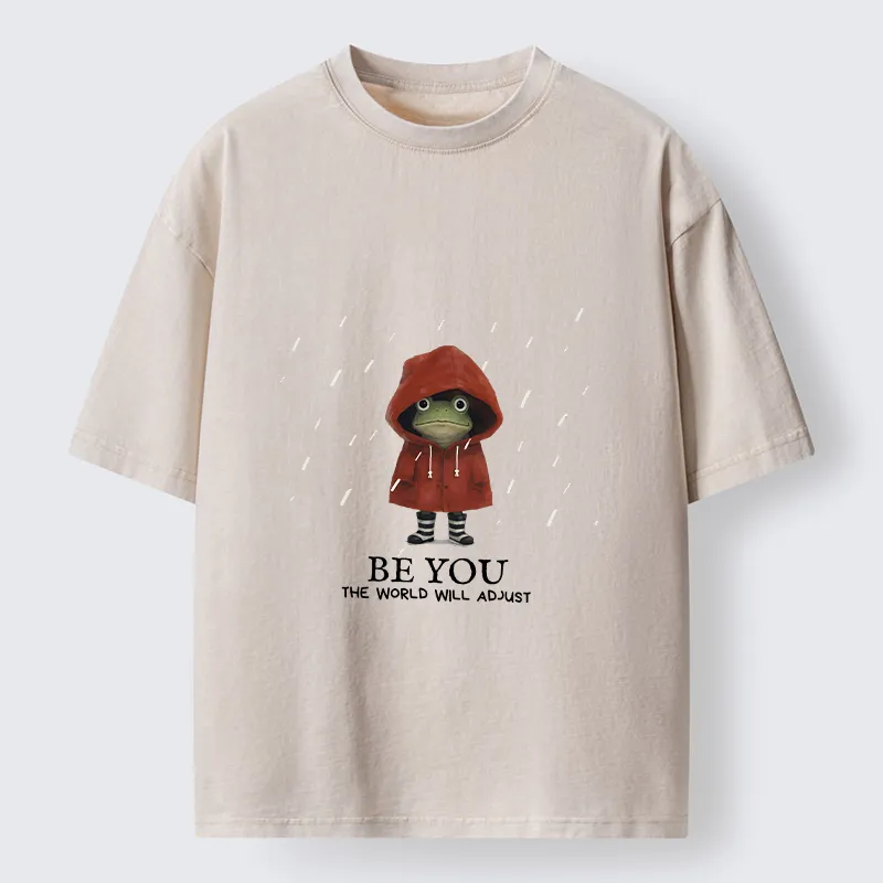Tokyo-Tiger Brave Rain Frog Self Love Meme Washed T-Shirt