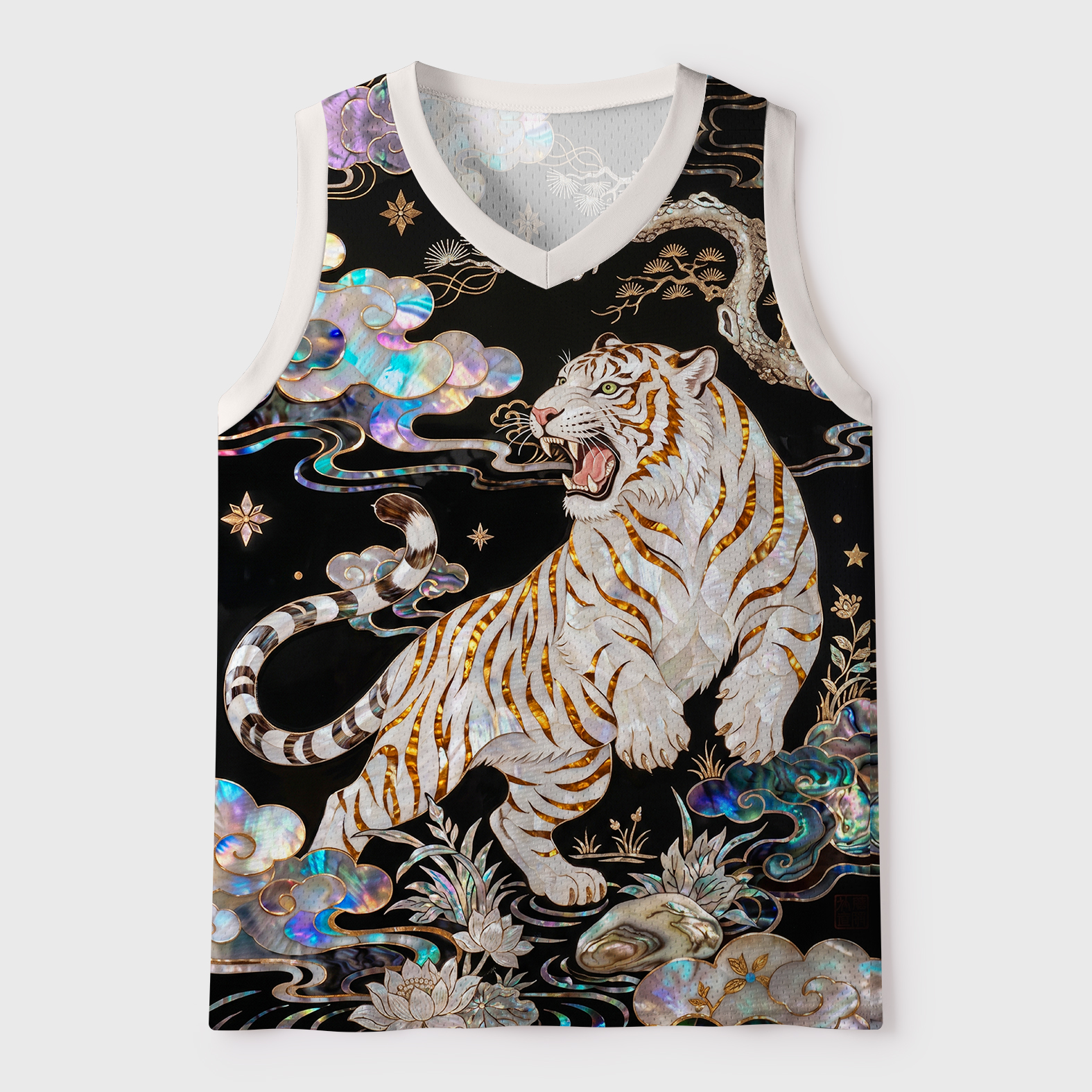 Tokyo-Tiger Celestial Tiger Rising Mesh Tank Top