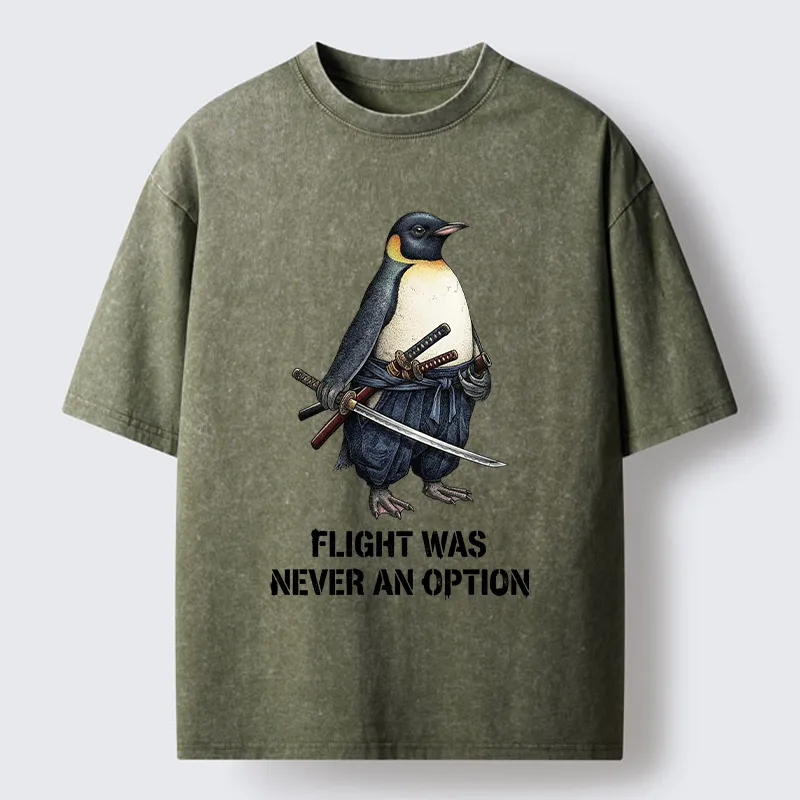 Tokyo-Tiger Funny Warrior Penguin With Sword Meme Washed T-Shirt