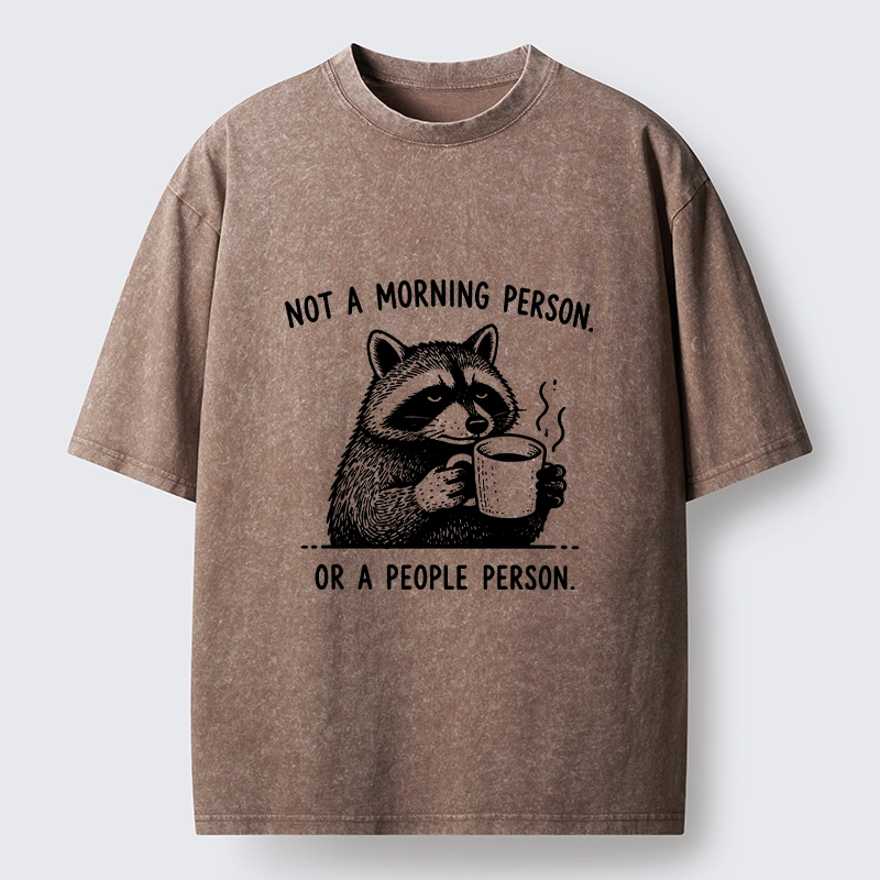 Tokyo‑Tiger Funny Meme Coffee Raccoon Washed T‑Shirt