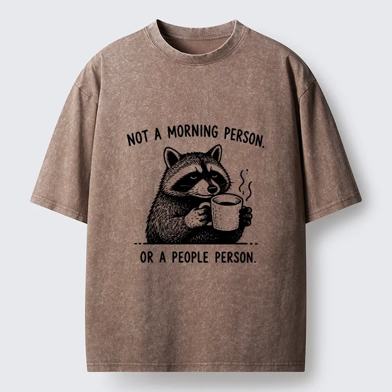 Tokyo‑Tiger Funny Meme Coffee Raccoon Washed T‑Shirt
