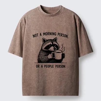 Tokyo‑Tiger Funny Meme Coffee Raccoon Washed T‑Shirt