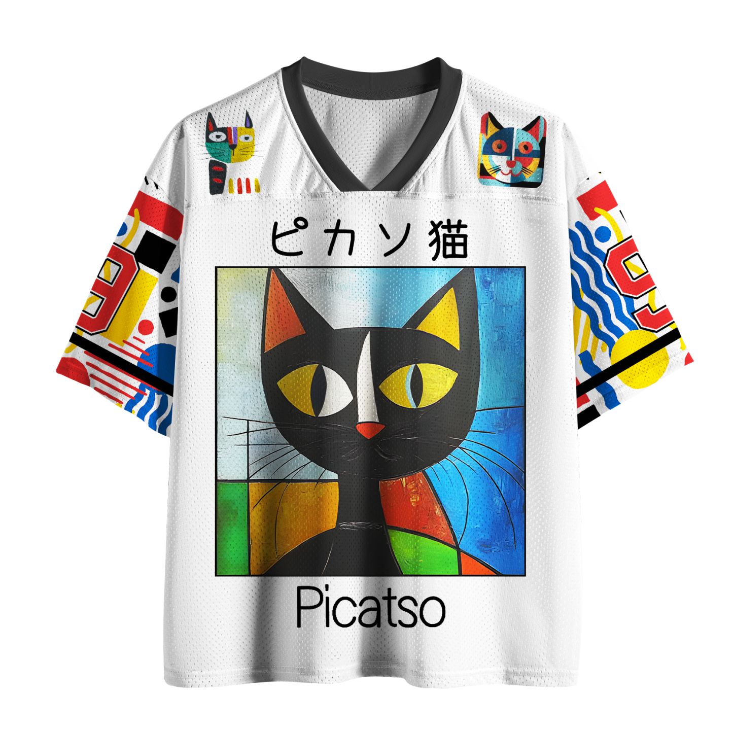 Tokyo-Tiger Geometric Picasso Cat Mesh Jersey Sale
