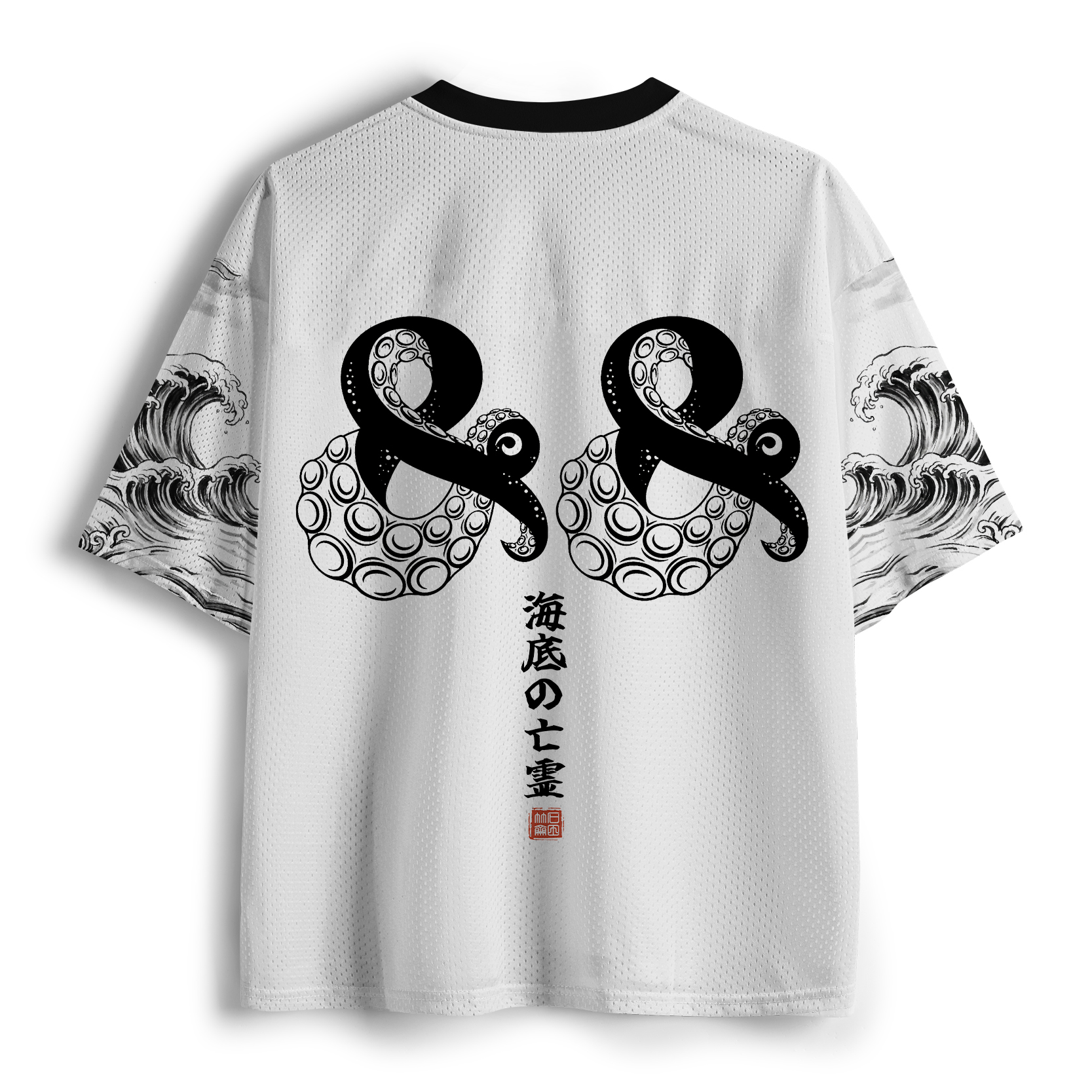 Tokyo-Tiger Octopus Ghost Samurai On The Waves Mesh Jersey