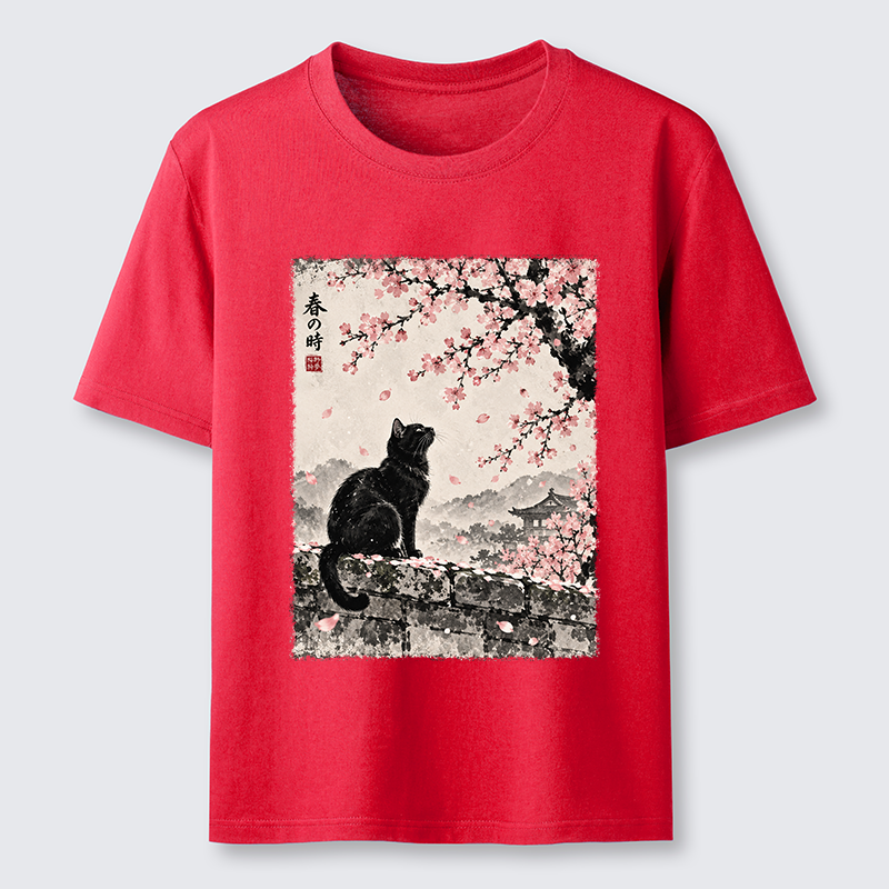 Tokyo-Tiger Spring Black Cat Art Classic T-Shirt
