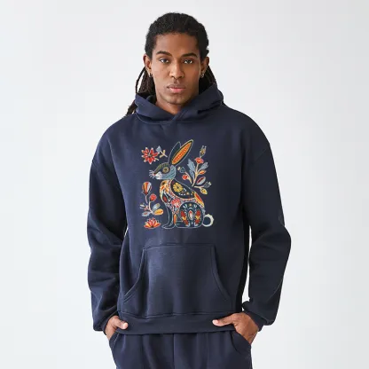 Tokyo-Tiger Folk Hare Bloom Adult Fleece Hoodie