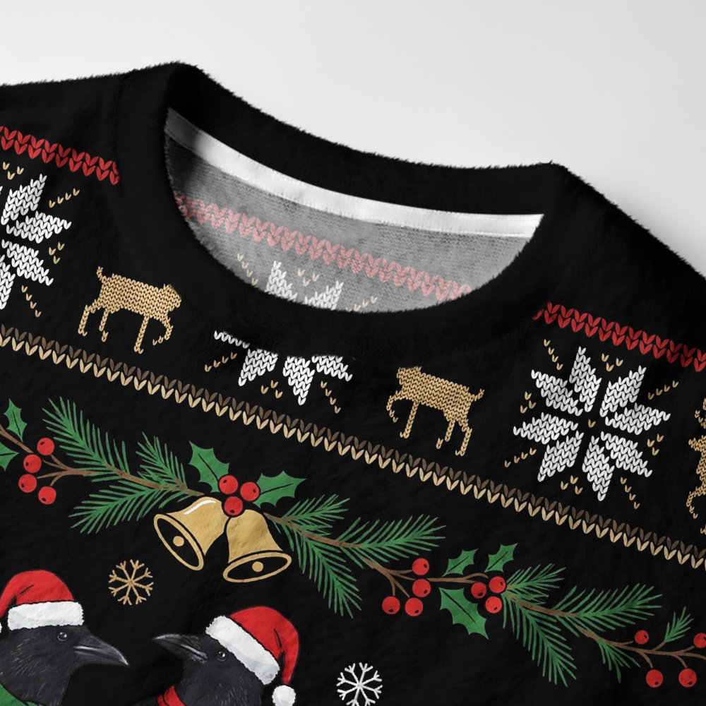 Tokyo-Tiger Crow Group Funny Meme Fuzzy Christmas Ugly Sweatshirt