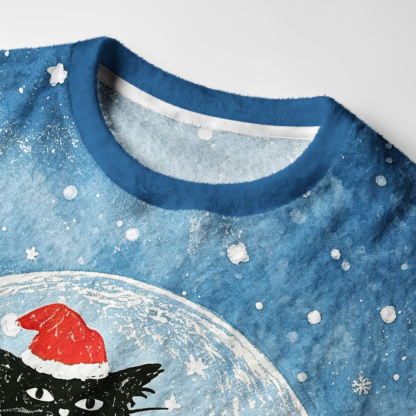 Tokyo-Tiger Snowglobe Mischief Fuzzy Christmas Ugly Sweatshirt