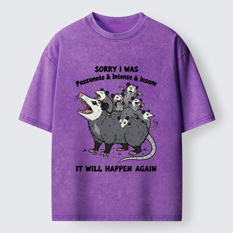 Tokyo-Tiger Crazy Opossum Crew Meme Washed T-Shirt