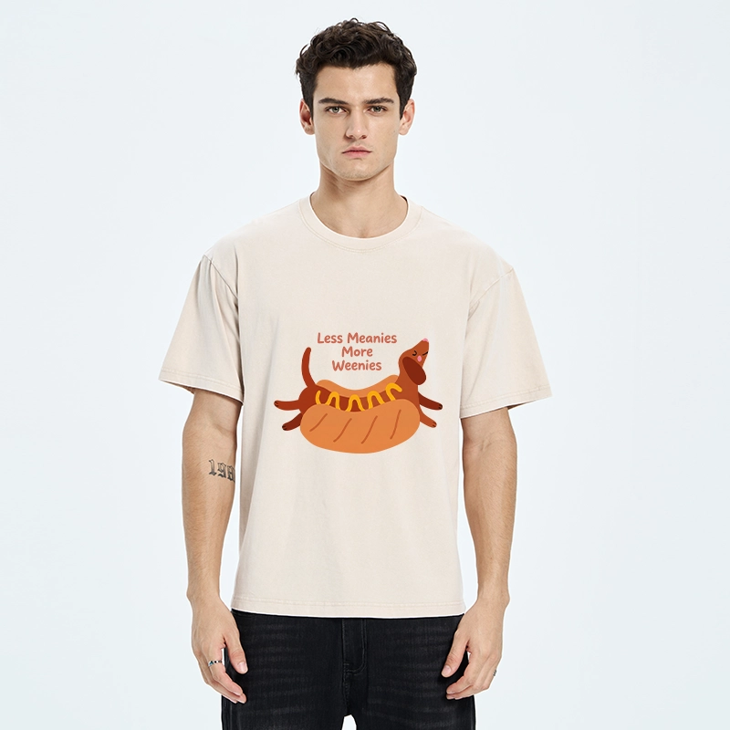 Tokyo-Tiger Positive Vibes Only With The Weenie Dog Washed T-Shirt