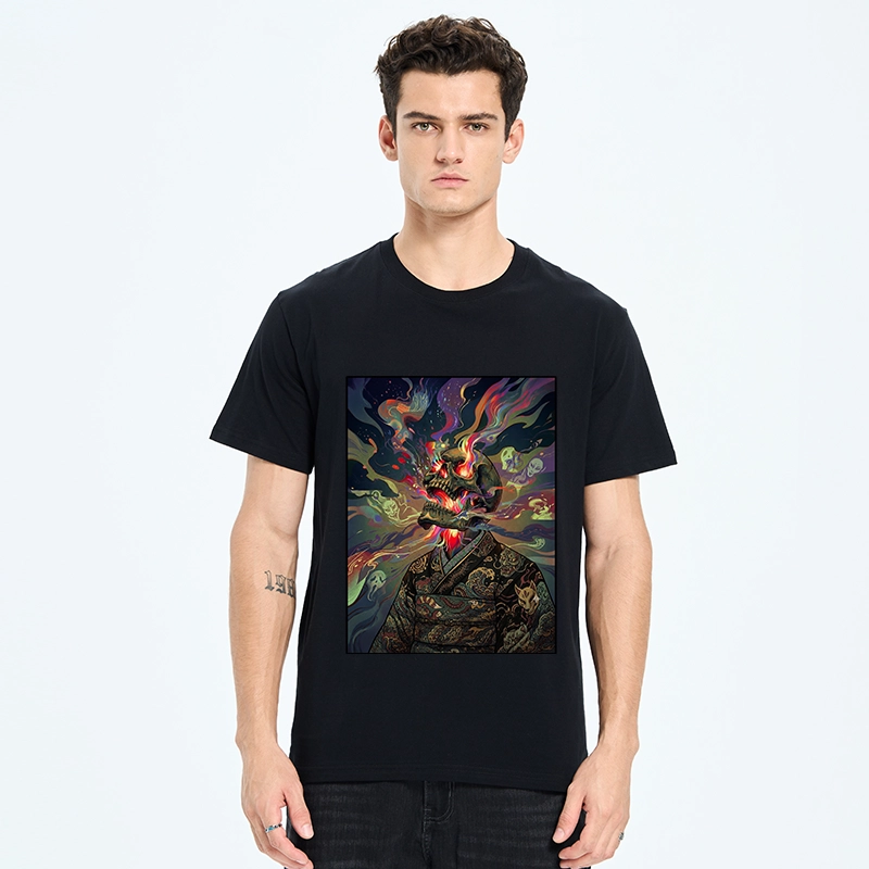 Tokyo-Tiger Colorful Flame Spirits Around Dead Head Classic T-Shirt