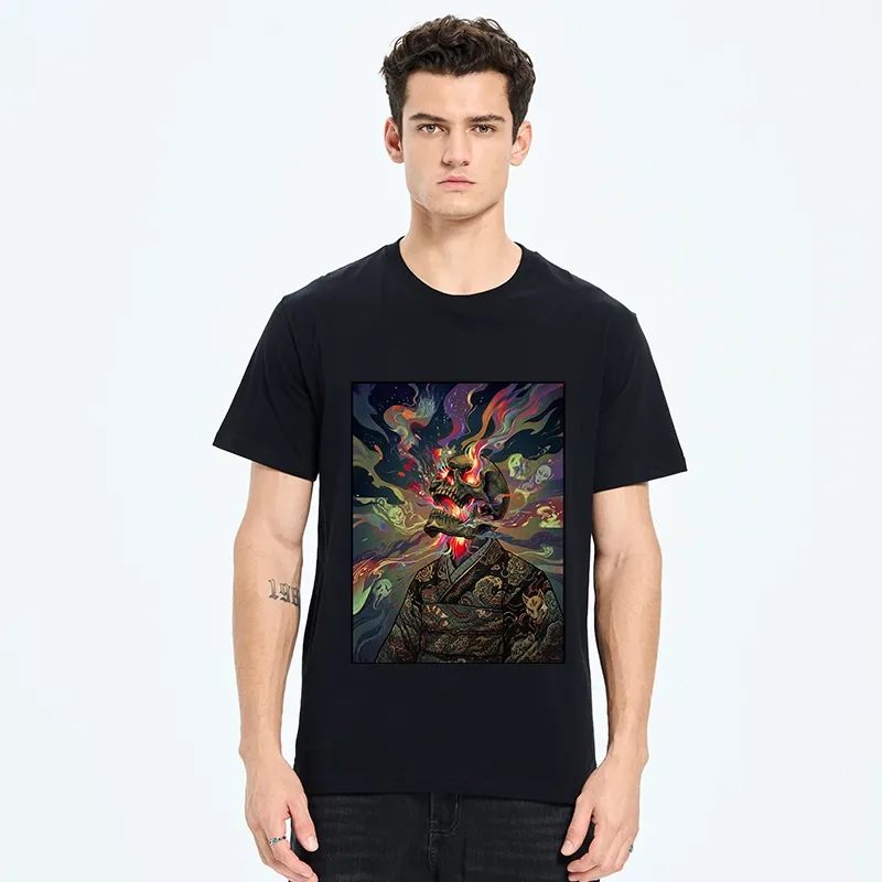 Tokyo-Tiger Colorful Flame Spirits Around Dead Head Classic T-Shirt