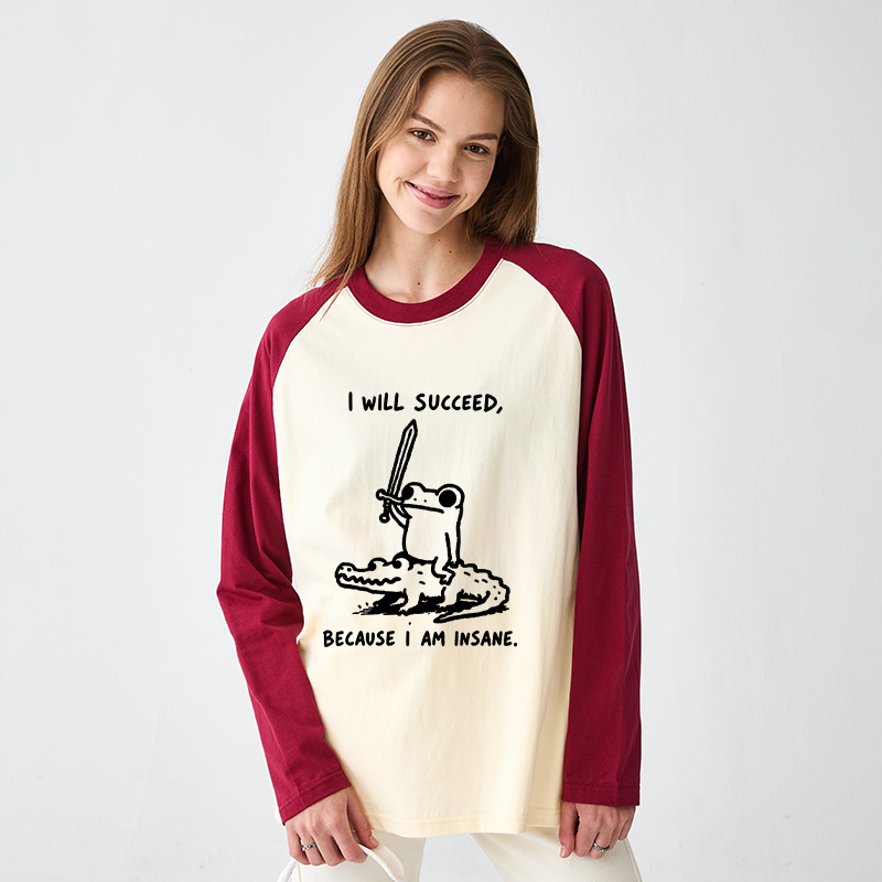 Tokyo-Tiger Warrior Frog Funny Meme Raglan Long Sleeve T-shirt