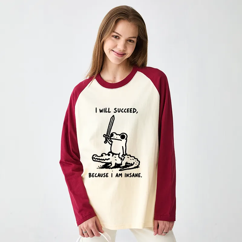 Tokyo-Tiger Warrior Frog Funny Meme Raglan Long Sleeve T-shirt