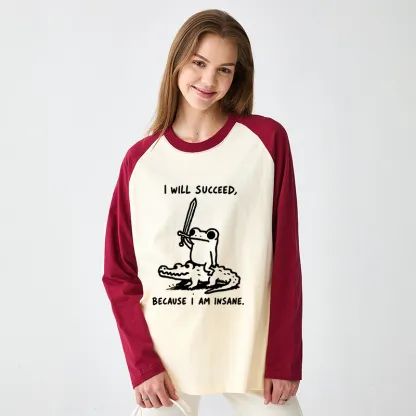 Tokyo-Tiger Warrior Frog Funny Meme Raglan Long Sleeve T-shirt