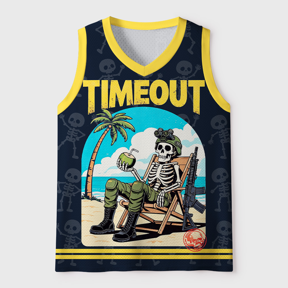 Tokyo-Tiger Time Out Skull Mesh Tank Top