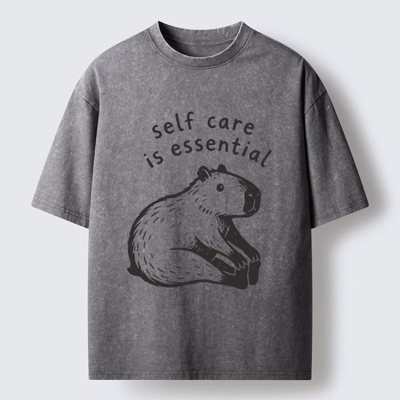 Tokyo‑Tiger Chill Capybara Meme Washed T‑Shirt