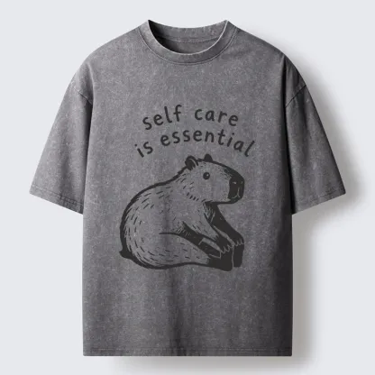 Tokyo‑Tiger Chill Capybara Meme Washed T‑Shirt
