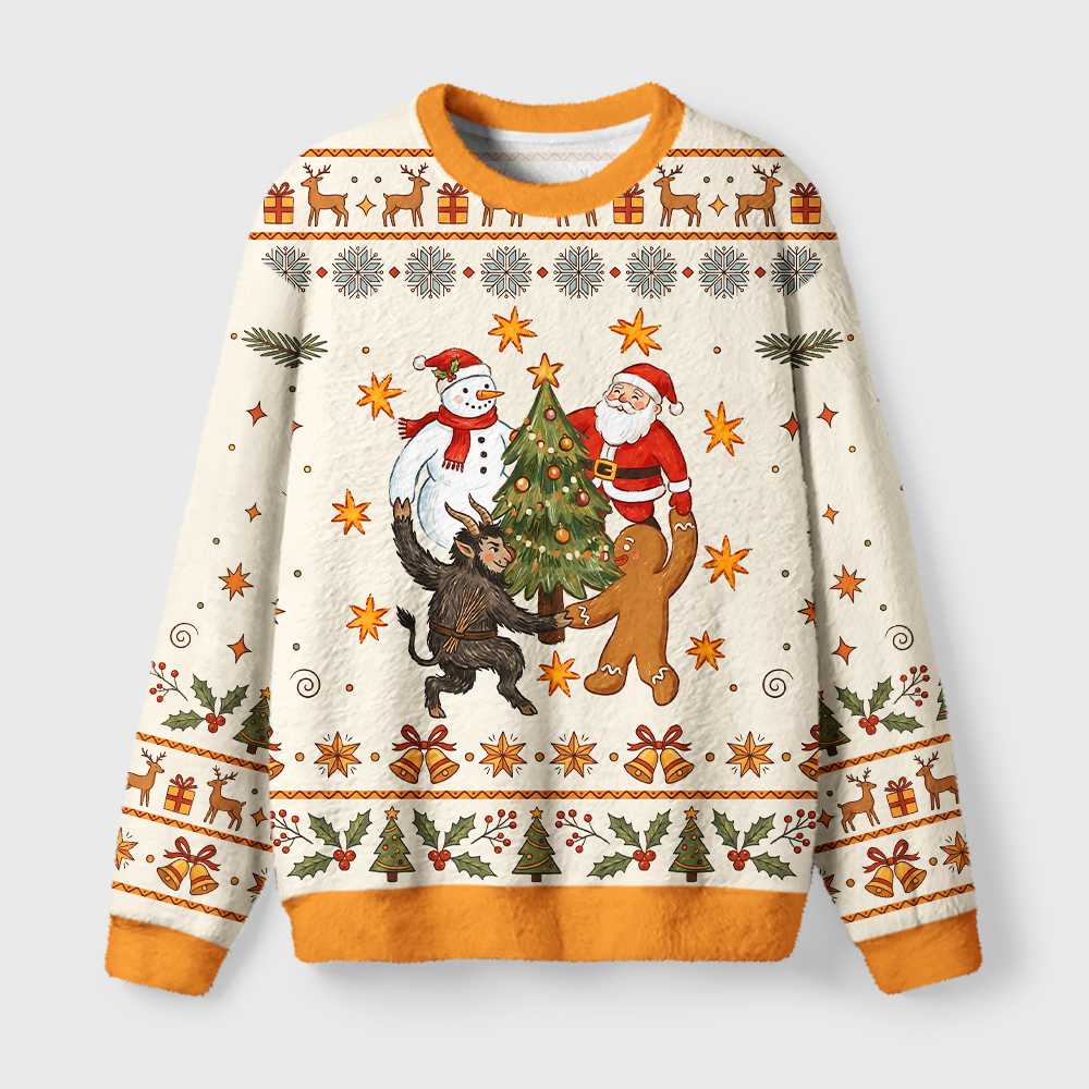 Tokyo-Tiger Christmas Party Crew Fuzzy Christmas Ugly Sweatshirt