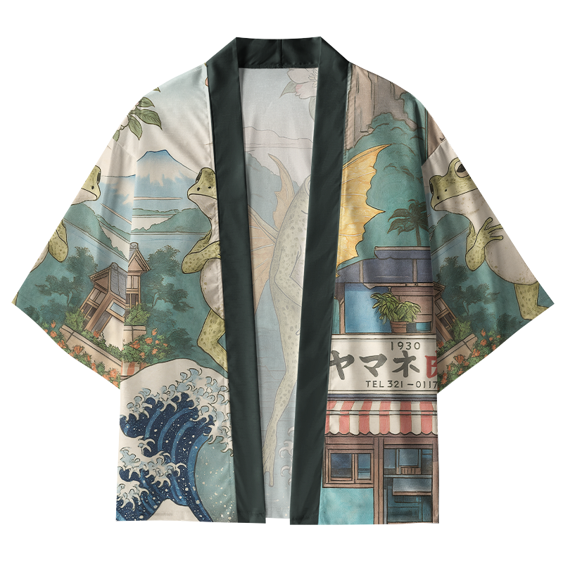 Tokyo-Tiger Frog With Wings Kimono Cardigan