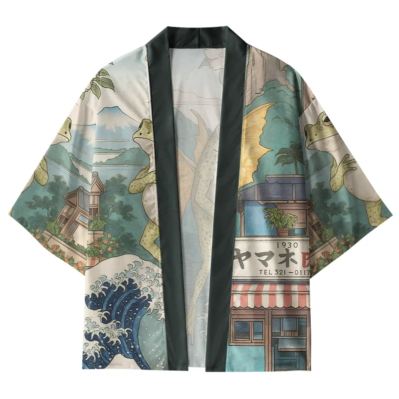 Tokyo-Tiger Frog With Wings Kimono Cardigan