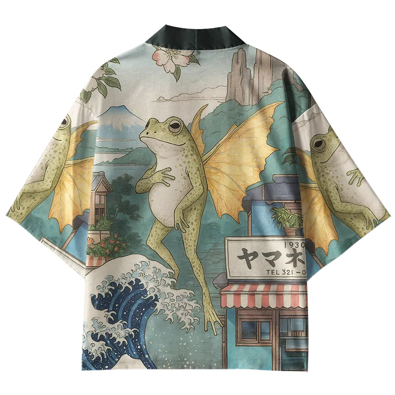 Tokyo-Tiger Frog With Wings Kimono Cardigan