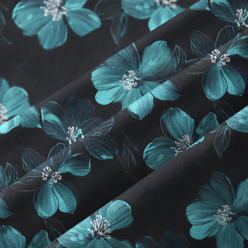 Tokyo-Tiger Teal Blossom Aloha Hawaiian Shirt