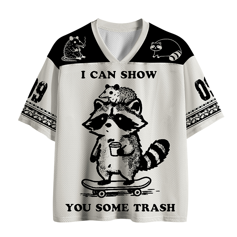 Tokyo-Tiger Funny Trash Crew Mesh Jersey