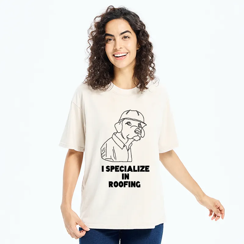 Tokyo-Tiger I Specialize In Roofing Washed T-Shirt