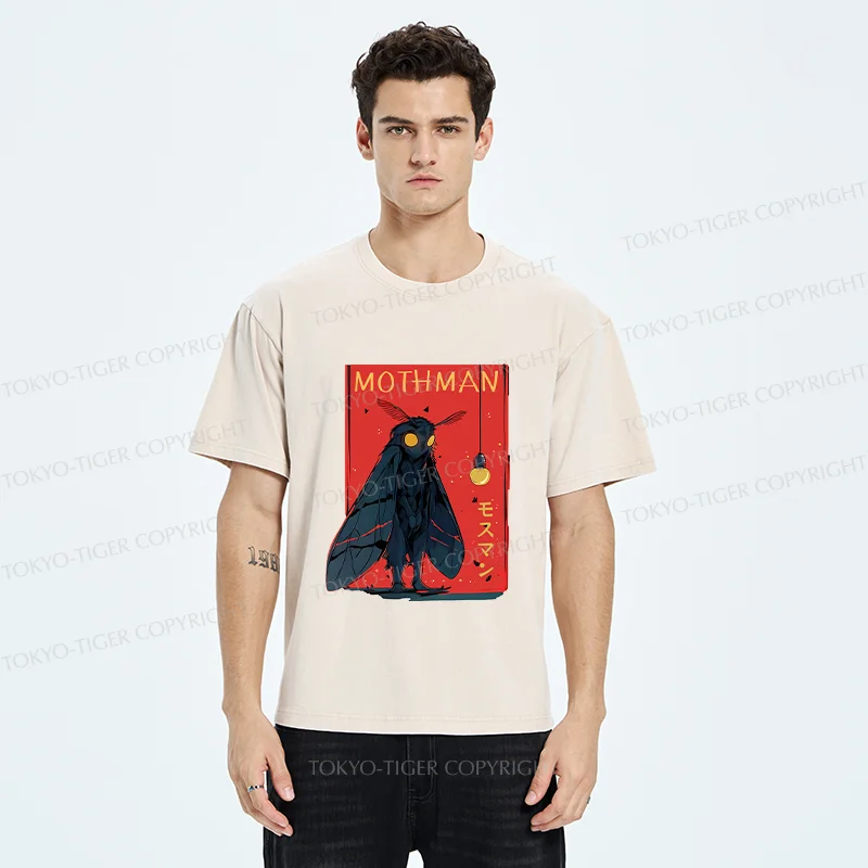 Tokyo-Tiger Mothman Chasing Light Washed T-Shirt