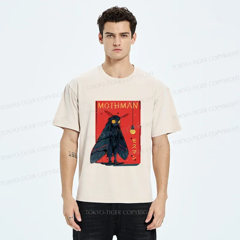Tokyo-Tiger Mothman Chasing Light Washed T-Shirt