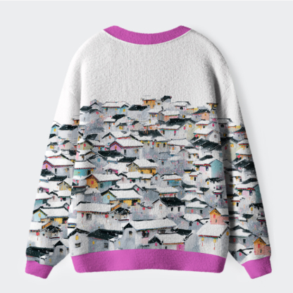 Tokyo-Tiger Lights Of A Thousand Homes Ugly Cardigan Sweater