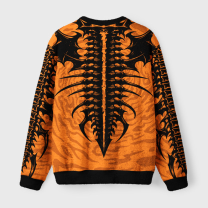 Tokyo-Tiger Rib Cage Rage Fuzzy Christmas Ugly Sweatshirt